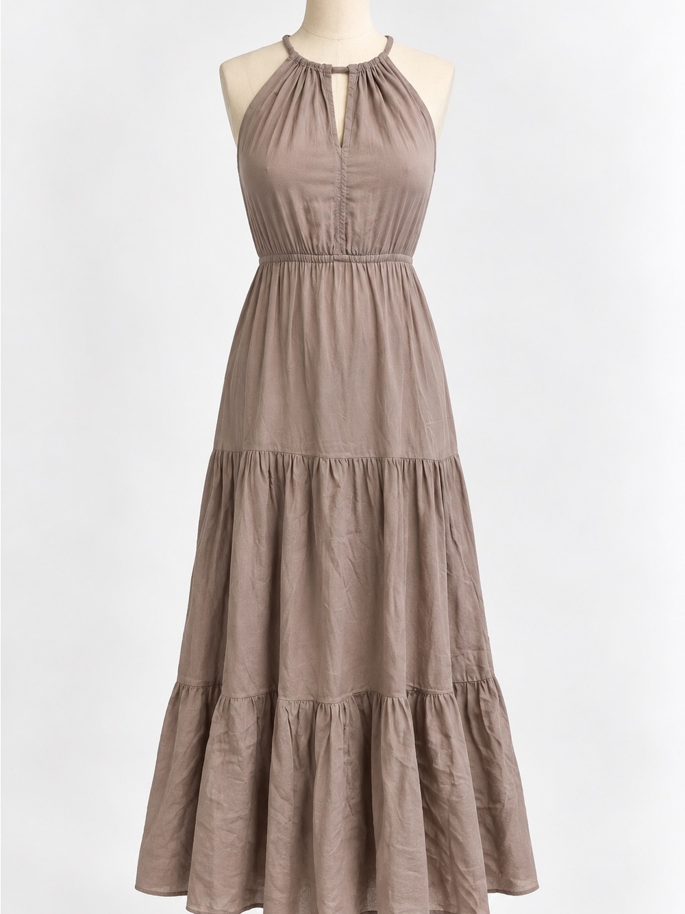 Rachel Zoe Linen Blend Halter Maxi Dress Size L